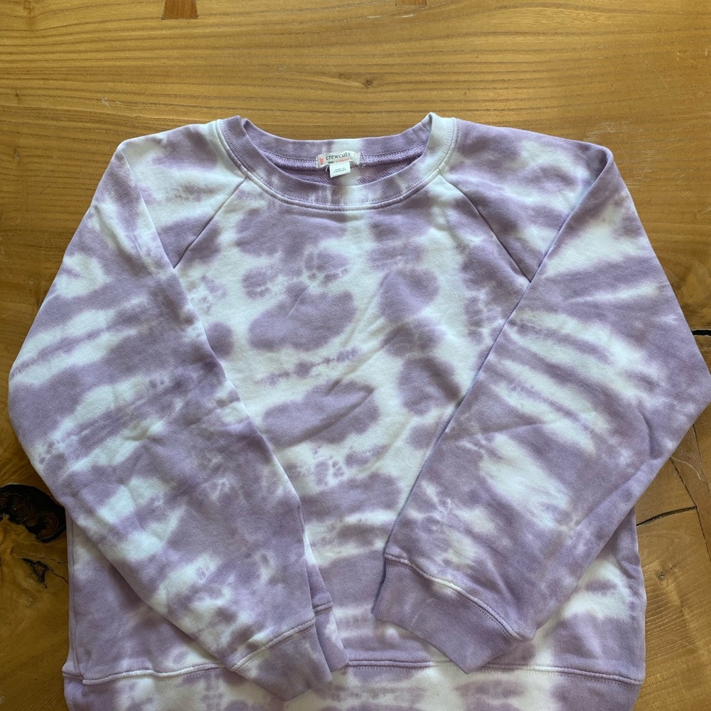 Crewcuts J.Crew purple Tie-Dye crewneck sweatshirt NWOT
